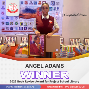 Angel Adams-Winner-2022 Book Review Award for Project School Library organized by Terry Maxwell & Co