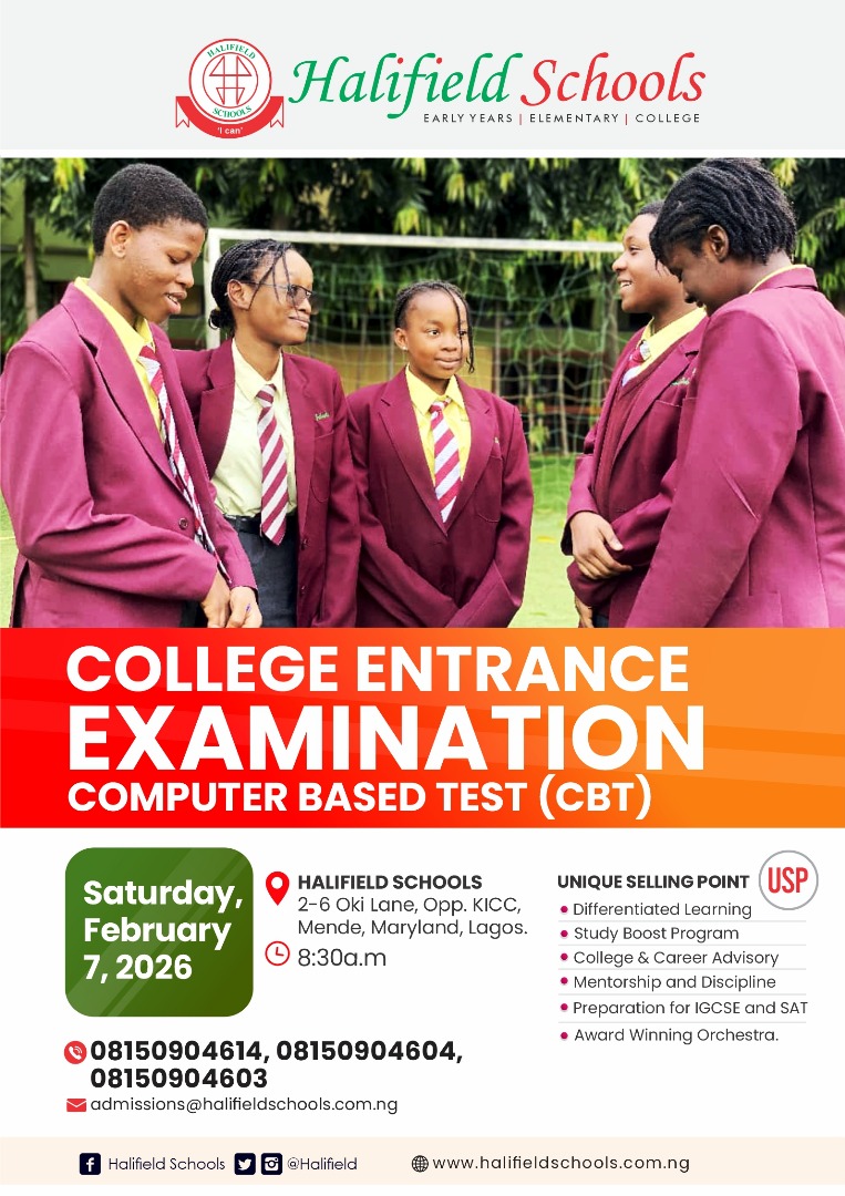 Halifield College Entrance Exam 2026